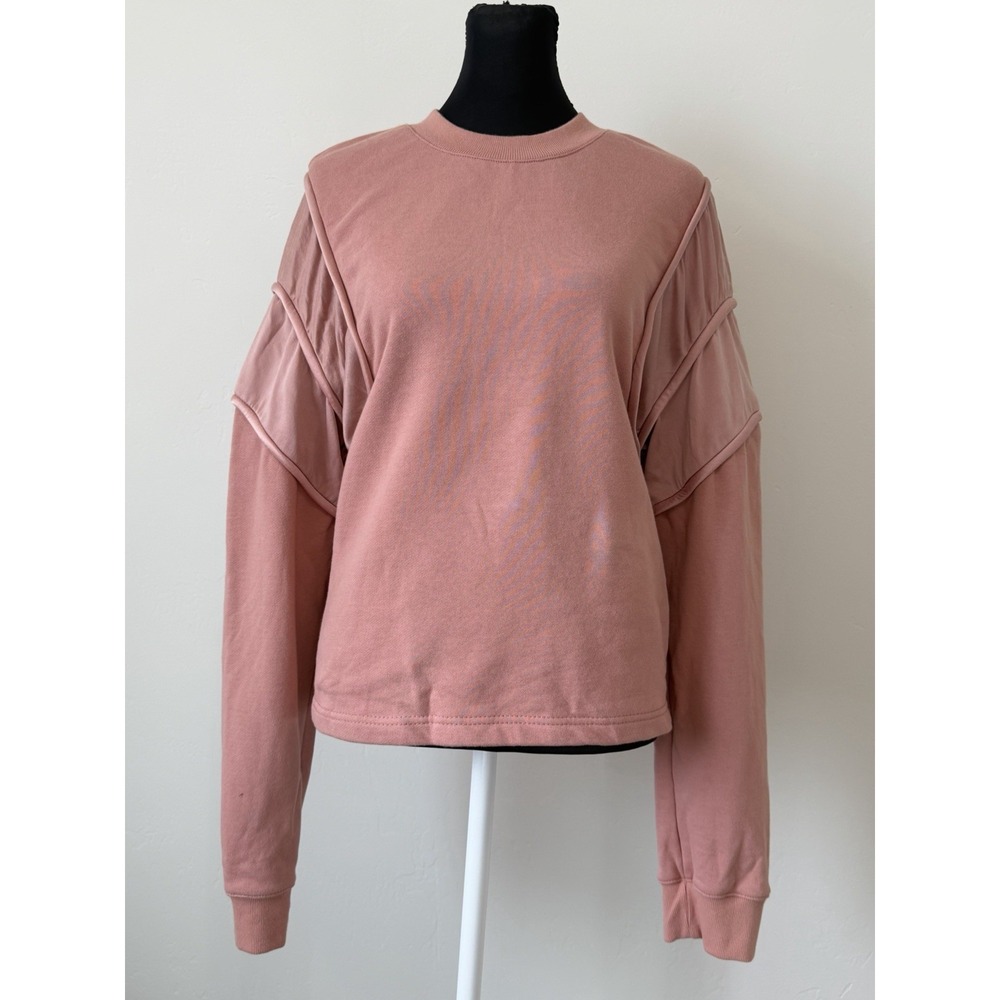RTA Women Gael Sweatshirt Pullover Size S Powder Pink Cotton Silk